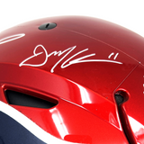 Tom Brady Gronkowski Edelman Signed Patriots Flash Flex Helmet Fanatics JSA2