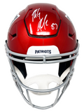 Tom Brady Gronkowski Edelman Signed Patriots Flash Flex Helmet Fanatics JSA3