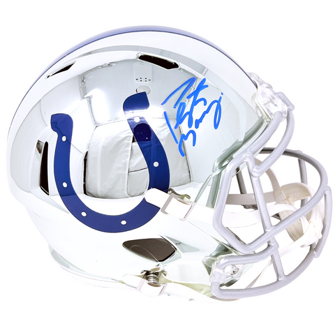 Peyton Manning Indianapolis Colts Signed Riddell Chrome Replica Helmet Fanatics