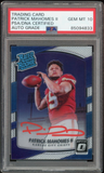 2017 Donruss Optic Rated Rookie Patrick Mahomes RC Red PSA/DNA Auto GEM MINT 10