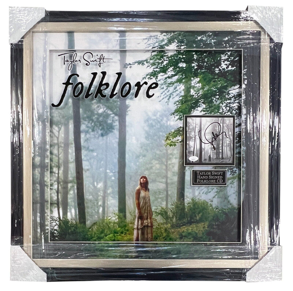 Taylor Swift Signed Folklore CD in 3D Custom Framed JSA – Diamond