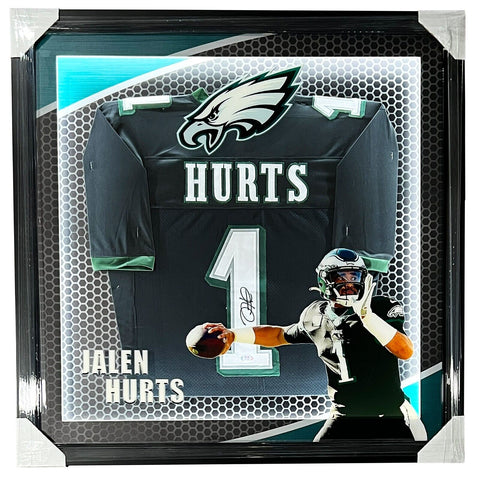 Jalen Hurts Eagles Signed Jersey LED Lighting 3D Custom Framed BAS Beckett