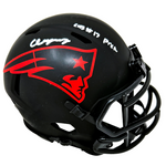 Christian Gonzalez Patriots Signed 2023 #17 Pick Riddell Eclipse Mini Helmet JSA