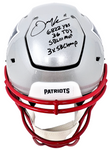Julian Edelman Patriots Signed Career Stats Insc Authentic SpeedFlex Helmet JSA