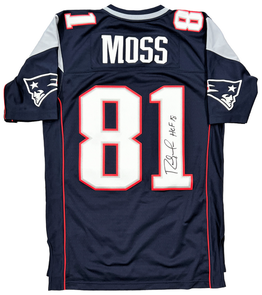 Randy Moss Patriots Signed HOF 18 Mitchell & Ness Legacy Throwback
