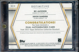 2022 Topps Definitive Bo Jackson & Deion Sanders Dual On Card Auto /35 #DAC-JSA
