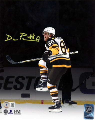 David Pastrnak Boston Bruins Signed 2019 Winter Classic Goal Celly 8x10 BAS