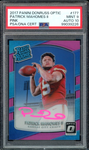 2017 Donruss Optic Pink Holo Patrick Mahomes RC On Card PSA 9/10 Auto