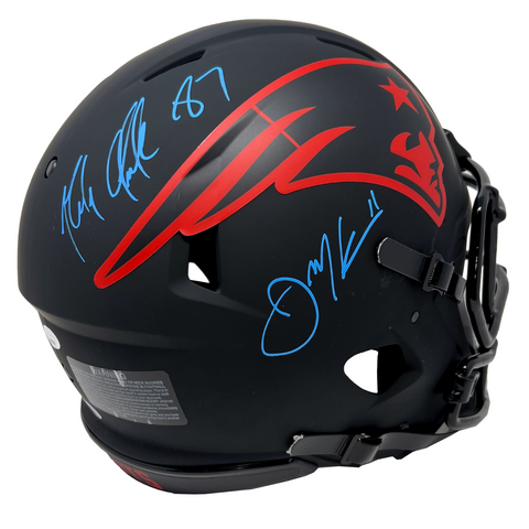 Rob Gronkowski Julian Edelman Patriots Dual Signed Eclipse Authentic Helmet JSA