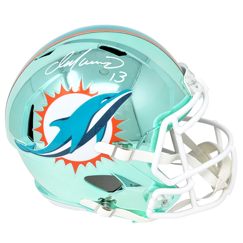 Dan Marino Miami Dolphins Signed Riddell Chrome Replica Helmet JSA