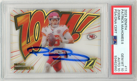 2023 Panini Zenith Zoom! #11 Patrick Mahomes On Card PSA 10/10 Auto GEM MINT