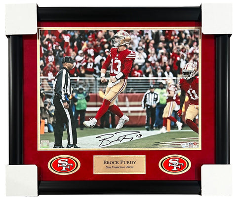 Brock Purdy 49ers Signed Celebration Scream 16x20 Matted & Framed Photo Fanatics