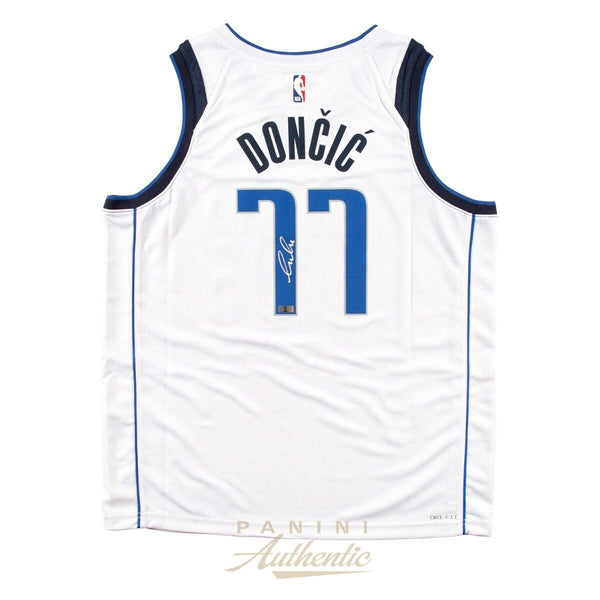 Luka Doncic Mavericks Signed Authentic White Nike Swingman Jersey