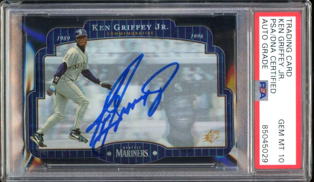 1997 SPx Sample #SPX45 Ken Griffey Jr. On Card Teal Ink PSA/DNA Auto A –  Diamond Legends Online