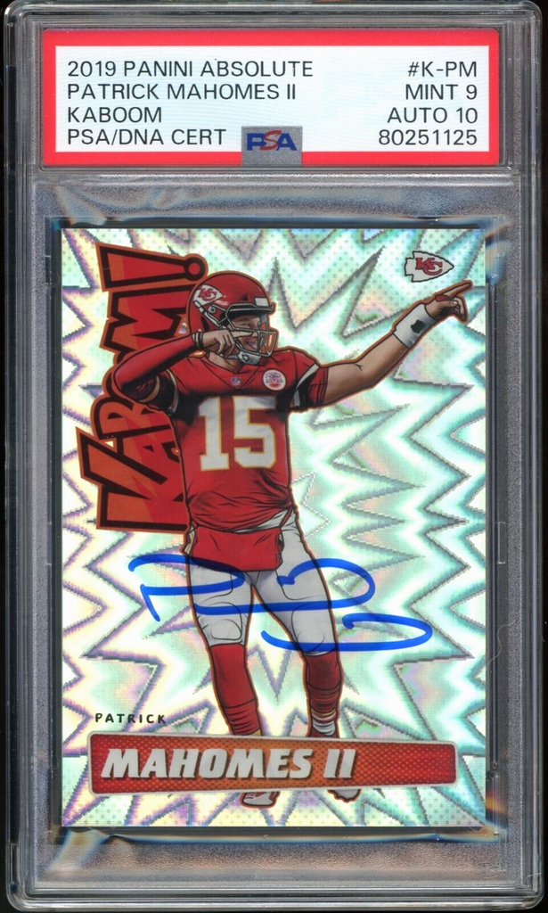 2019 Panini Absolute KABOOM! #K-PM Patrick Mahomes On Card PSA 9/10 MI Diamond Legends Online 2019 Panini Absolute KABOOM! #K-PM Patrick Mahomes On Card PSA 9/10 MI Diamond Legends Online