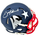 Julian Edelman New England Patriots Signed Riddell AMP Mini Helmet JSA