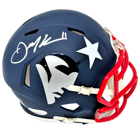 Julian Edelman New England Patriots Signed Riddell AMP Mini Helmet JSA