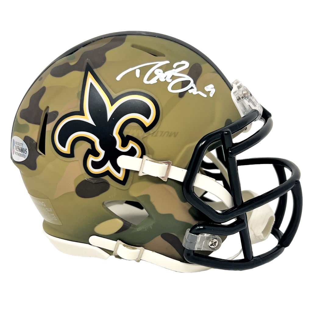 Drew Brees New Orleans Saints Autographed Riddell Camo