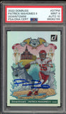 2022 Panini Donruss Downtown #DT-PM Patrick Mahomes On Card PSA 9/10 Auto MINT