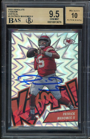 2023 Panini Absolute Kaboom #K3 Patrick Mahomes BGS 9.5/10 On Card Auto GEM MINT