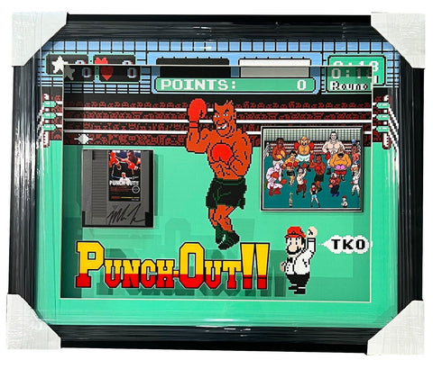 Mike Tyson Signed Replica Nintendo Punch Out Game Cartridge 3D Custom Framed BAS