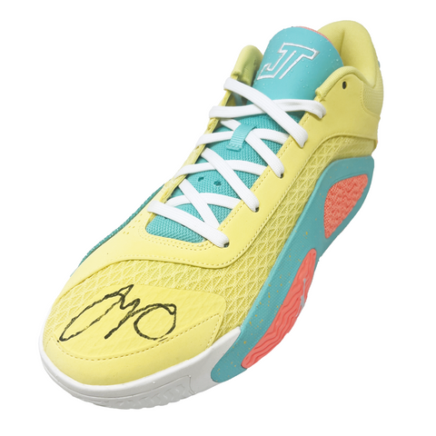 Jayson Tatum Signed Nike Jordan 2 Pink Lemonade Sneaker L Shoe FANATICS