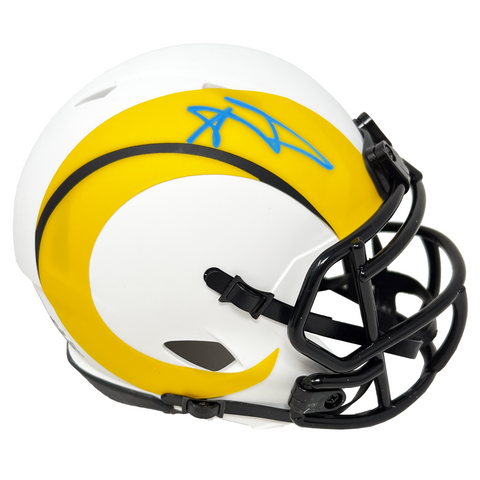 Aaron Donald Los Angeles Rams Signed Riddell Lunar Mini Helmet BAS