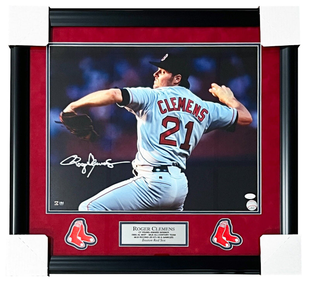 Roger Clemens Autographed Signed Framed Boston Red Sox Jersey 