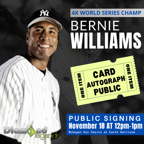 Bernie Williams Card Public Autograph Ticket