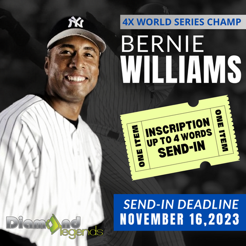 Bernie Williams Inscription Send-In Ticket