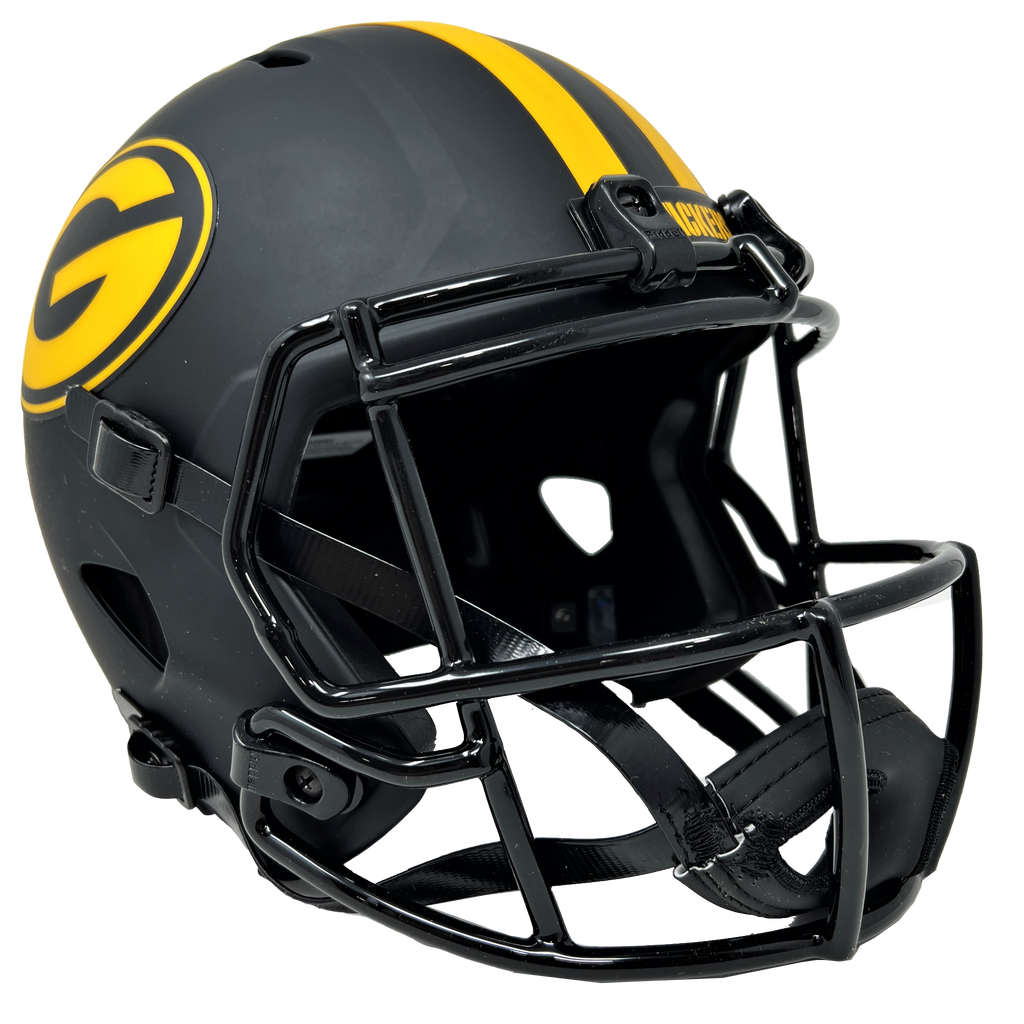 Green Bay Packers Unsigned Eclipse Black Speed Mini Helmet Stock