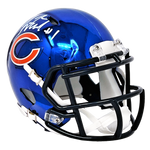 Justin Fields Chicago Bears Signed Riddell Chrome Mini Helmet BAS Beckett