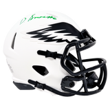 DeVonta Smith Philadelphia Eagles Signed Riddell Lunar Mini Helmet Beckett BAS
