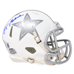Roger Staubach Dallas Cowboys Signed Riddell Ice Mini Helmet BAS Beckett