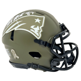 Rob Gronkowski Patriots Signed Riddell Salute to Service Mini Helmet JSA