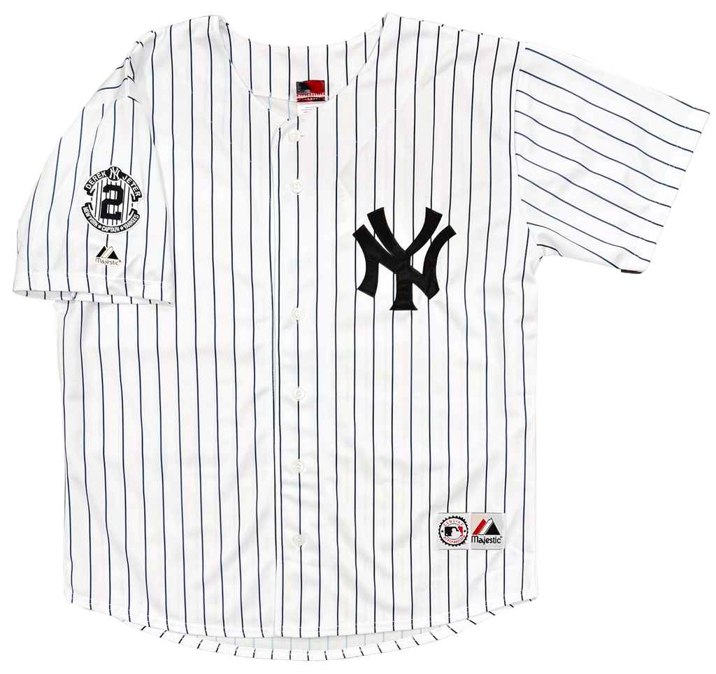 Derek Jeter Signed New York Yankees Majestic MLB Jersey w/ Jeter  Commerative Patch (JSA LOA)