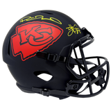 Patrick Mahomes Travis Kelce Chiefs Signed Eclipse Replica Helmet BAS