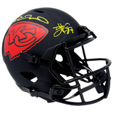 Patrick Mahomes Travis Kelce Chiefs Signed Eclipse Replica Helmet BAS