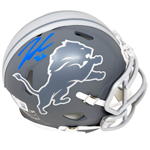 Jahmyr Gibbs Detroit Lions Signed Slate Alternate Mini Helmet BAS Beckett