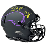 Randy Moss Justin Jefferson Vikings Dual Signed Eclipse Authentic Helmet BAS