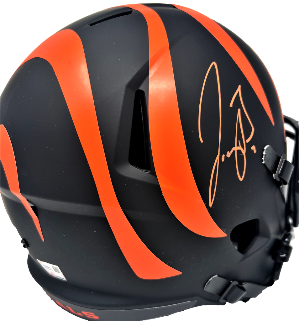 bengals motorcycle helmet Joe Burrow Cincinnati Bengals Signed Riddell Eclipse Replica Helmet Fa – Diamond Legends Online