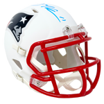 Julian Edelman New England Patriots Signed Riddell Flat White Mini Helmet JSA