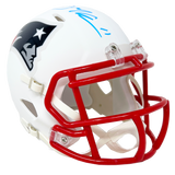 Julian Edelman New England Patriots Signed Riddell Flat White Mini Helmet JSA