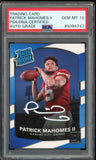 2017 Donruss Rated Rookie Patrick Mahomes RC White Ink PSA/DNA Auto GEM MINT 10