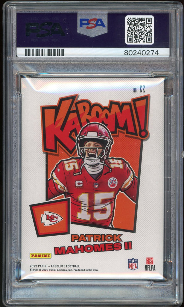 2022 Panini Absolute KABOOM! #K2 Patrick Mahomes On Card PSA 9/10 MINT Diamond Legends Online 2022 Panini Absolute KABOOM! #K2 Patrick Mahomes On Card PSA 9/10 MINT Diamond Legends Online
