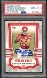 2017 Panini #104 Patrick Mahomes RC Rookie On Card PSA/DNA Auto GEM MINT 10