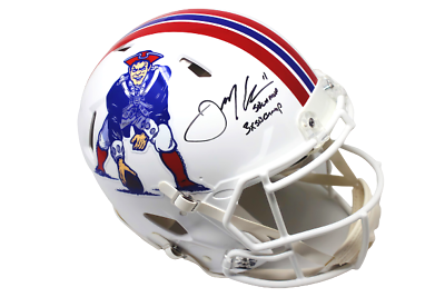 Julian Edelman NE Patriots Signed Authentic Speed Throwback Helmet Inscribed JSA