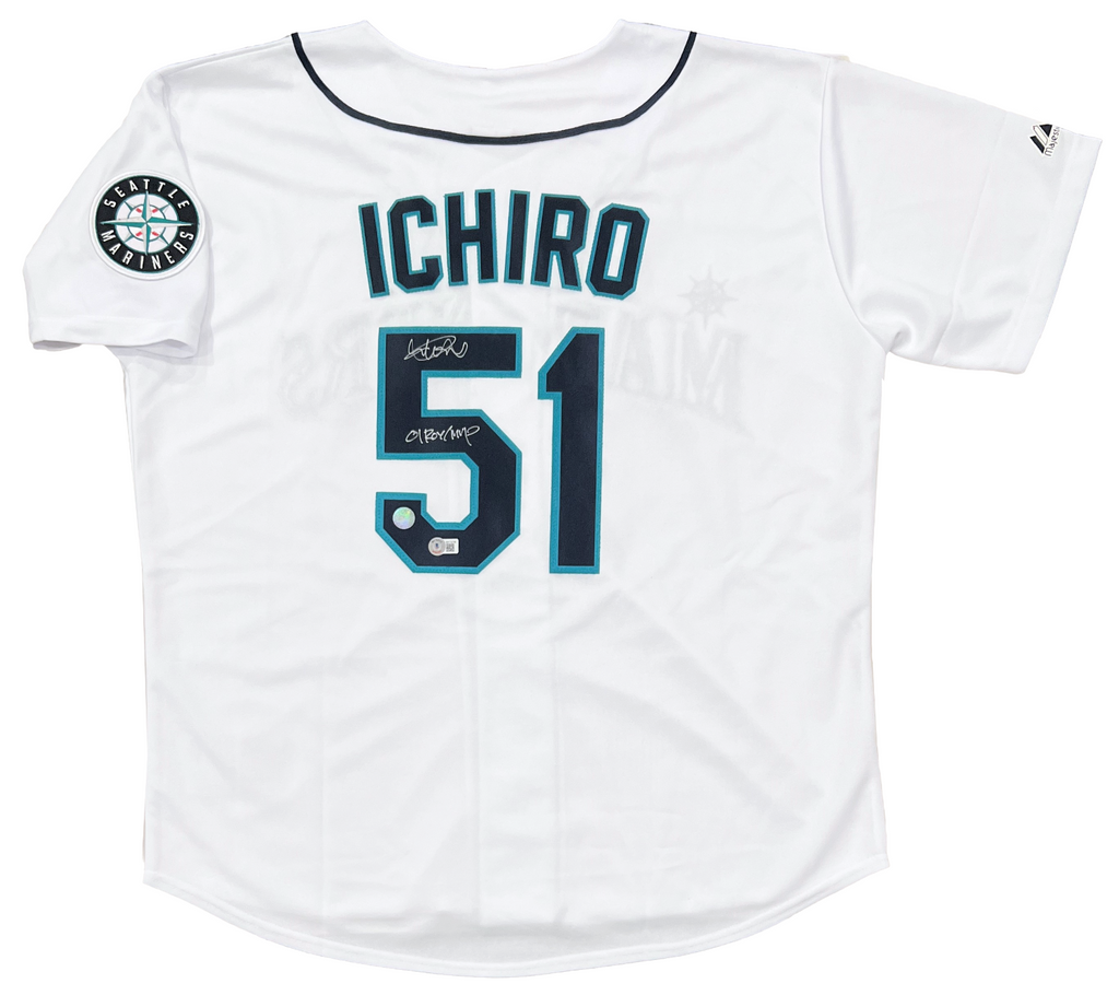 Ichiro Suzuki Seattle Mariners Signed 01 Roy MVP Insc Majestic