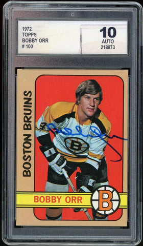 1972 Topps #100 Bobby Orr Signed Great North Road GNR DGA 10 Auto