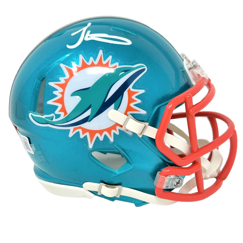 Tyreek Hill Miami Dolphins Signed Riddell Flash Mini Helmet Beckett BAS Witness